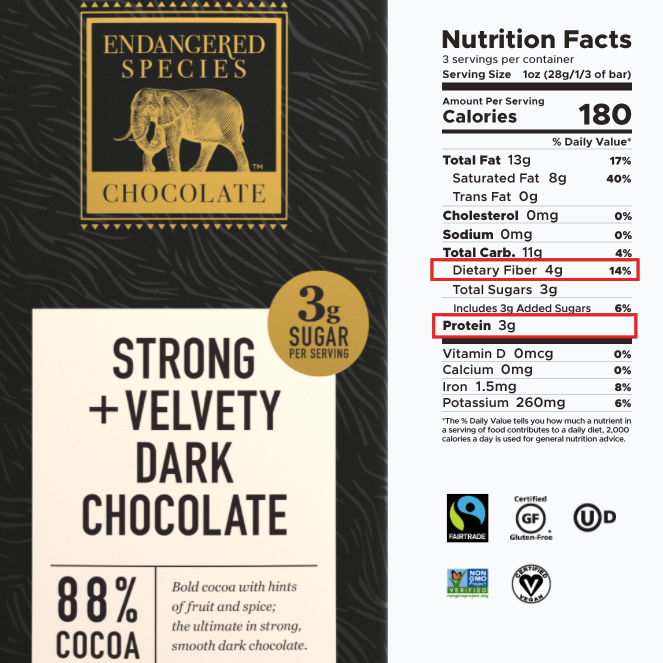 Panther 88% cocoa chocolate bar